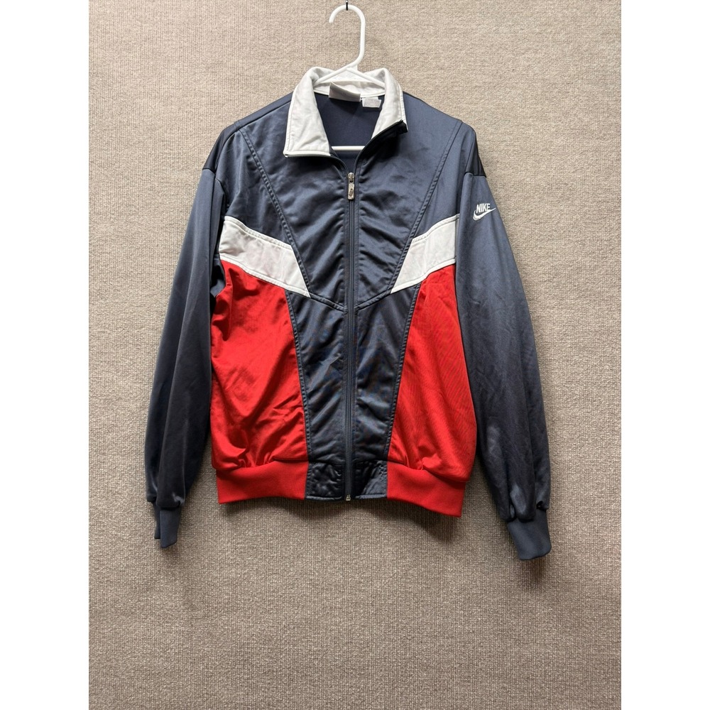 Vintage Nike Jacket Mens Medium Blue Red Colorblock Track Hong Kong Windbreaker